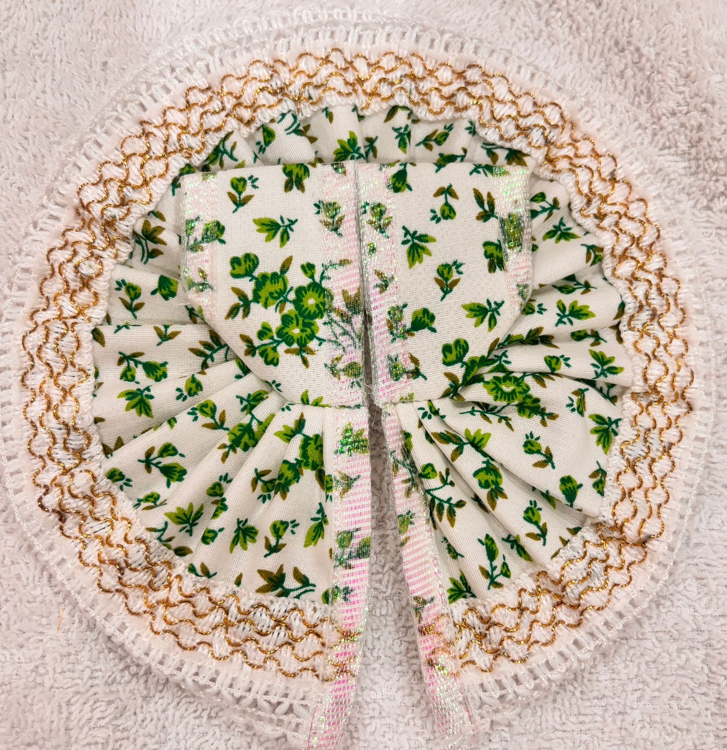 Daily Wear Cotton Poshak - White base with colored flower
