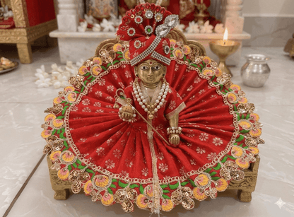 Red Floral Poshak with Pagdi