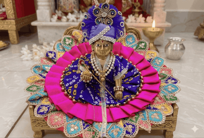 Royal Bandhani & Pink Pleated Poshak with Pagdi