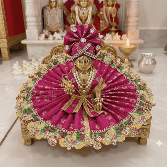 Magenta Color Poshak with Pagdi and Choli